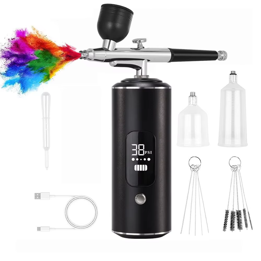 Airbrush Compressor Kit - Aerógrafo para Unhas com Compressor, Aerógrafo