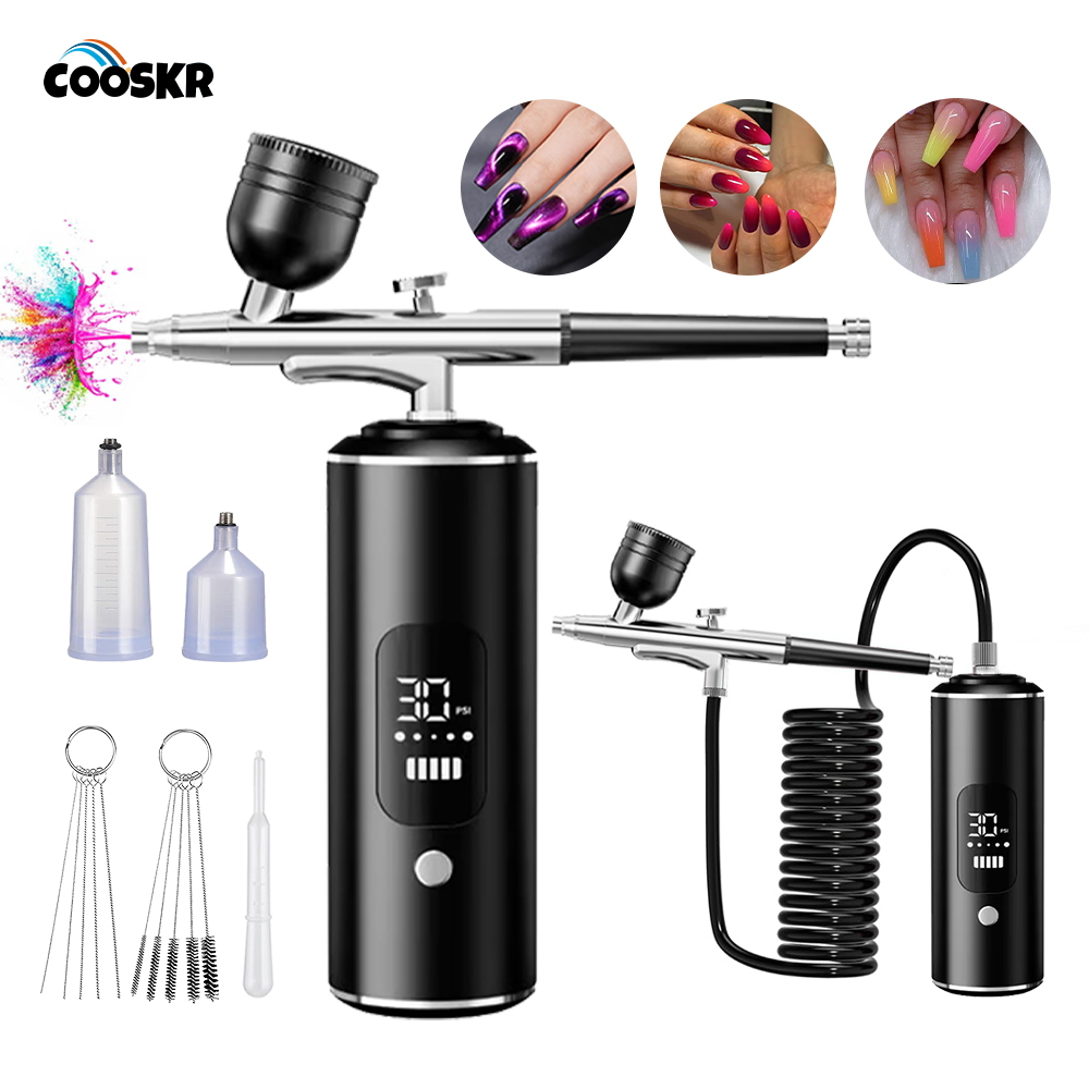 Airbrush Compressor Kit - Unhas arte pintura aerógrafo com compressor