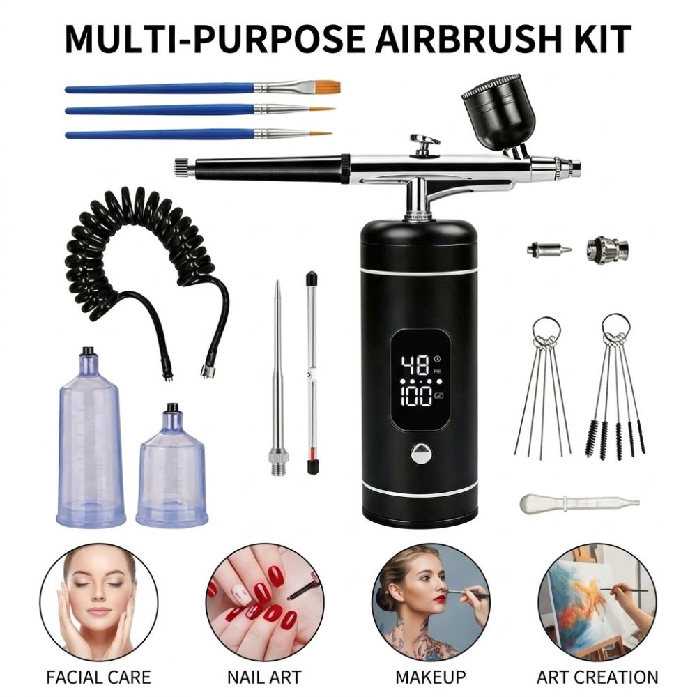 Airbrush Compressor Kit - Kit de Aerógrafo Multifuncional com Compressor