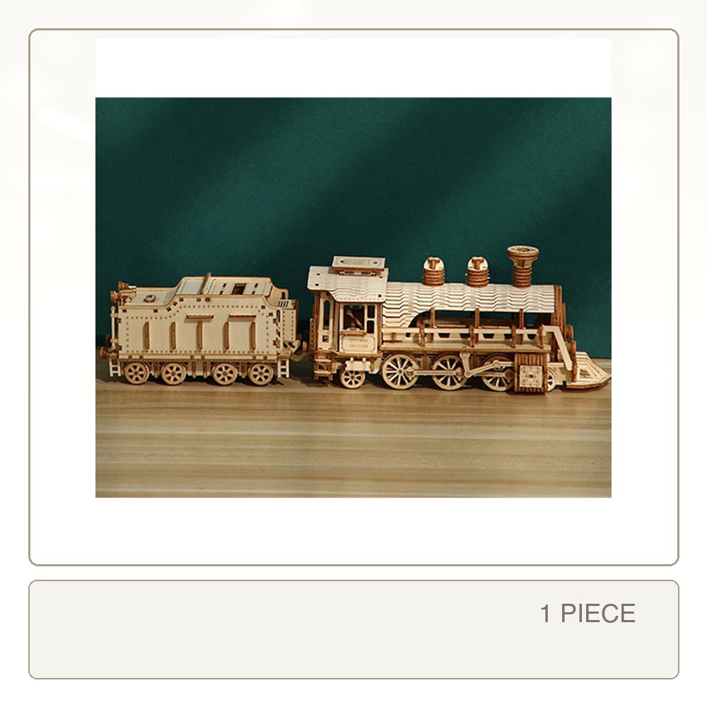 Model Kit Train - Modelo de Trem em Madeira 3D