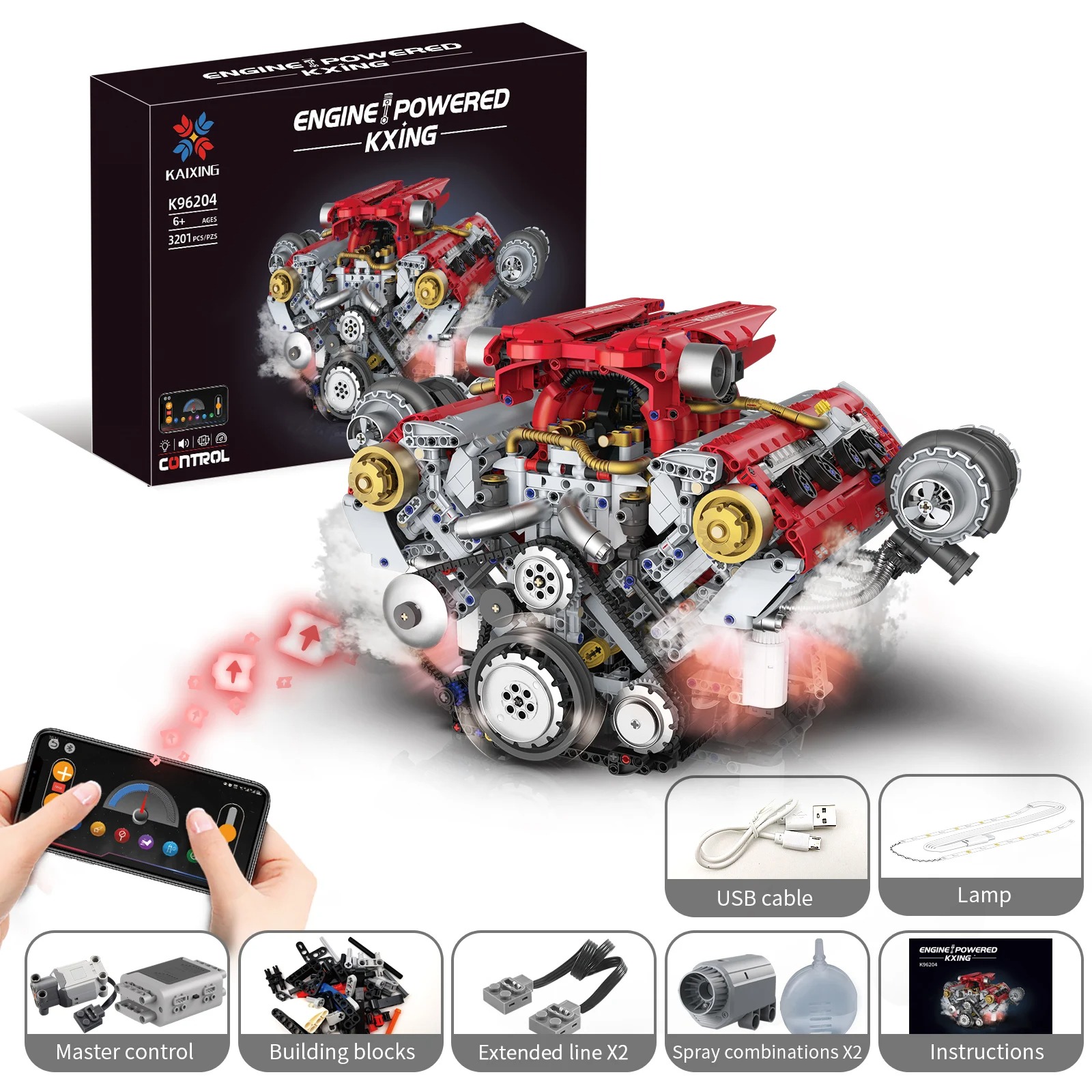K96204 3168 pçs simulação v8 m - Model Kit V8 avaliação e preço