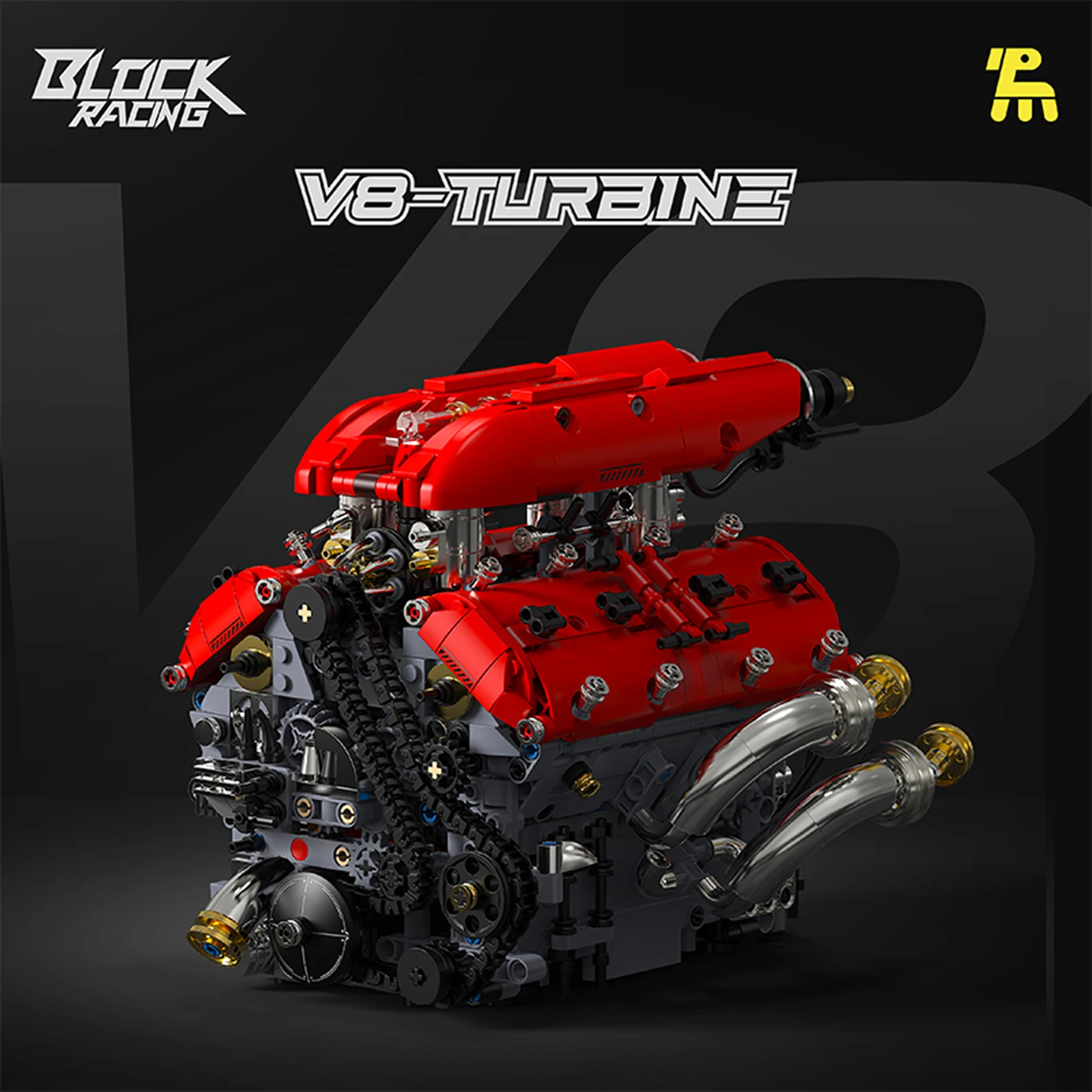 T5011 1370 pçs v8 turbo motor  - Model Kit V8 avaliação e preço