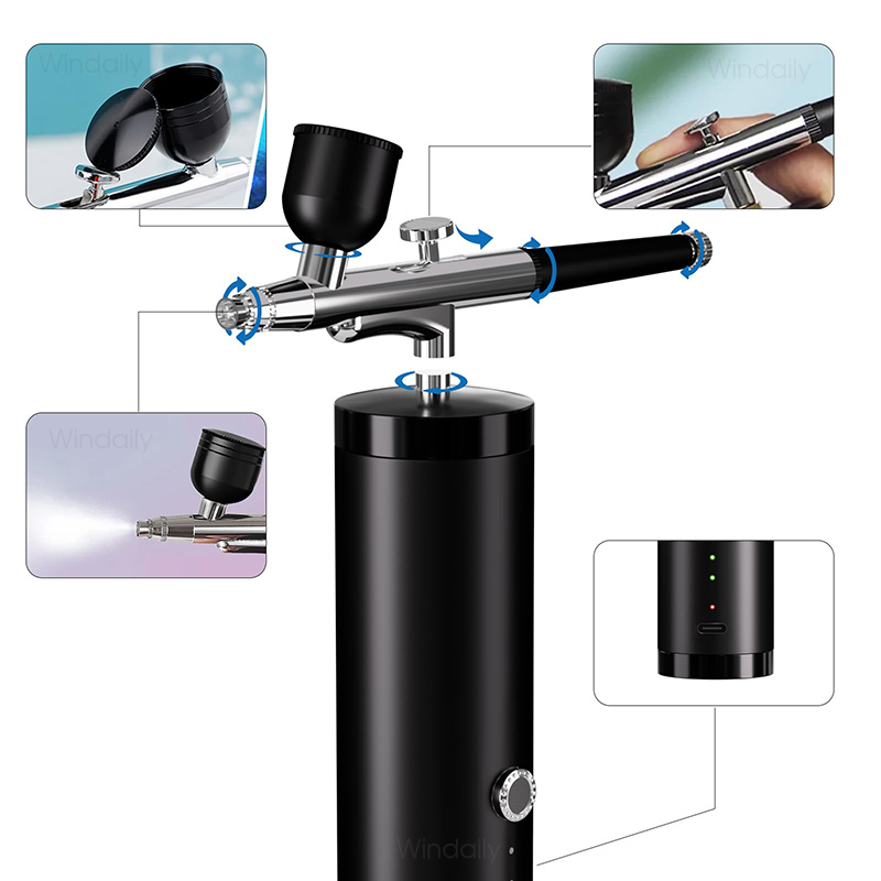 Aerógrafo portátil de alta pre - Airbrush Compressor Kit avaliação e preço